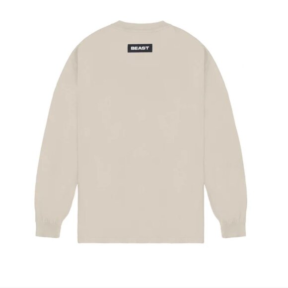NWT Mr. Beast Flash Long Sleeve Crew Tee Shirt in Sand Beige Men's size L - Picture 4 of 8